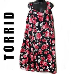 Torrid Black and Pink Floral Dress